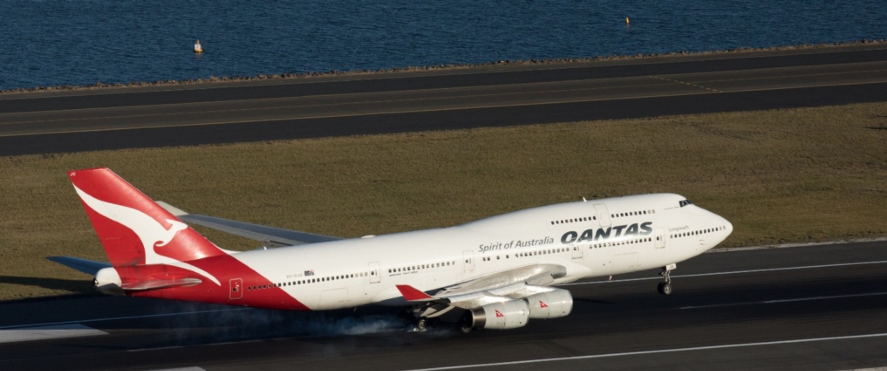 Boeing 747 von Qantas: Am Boden - vorerst jedenfalls.