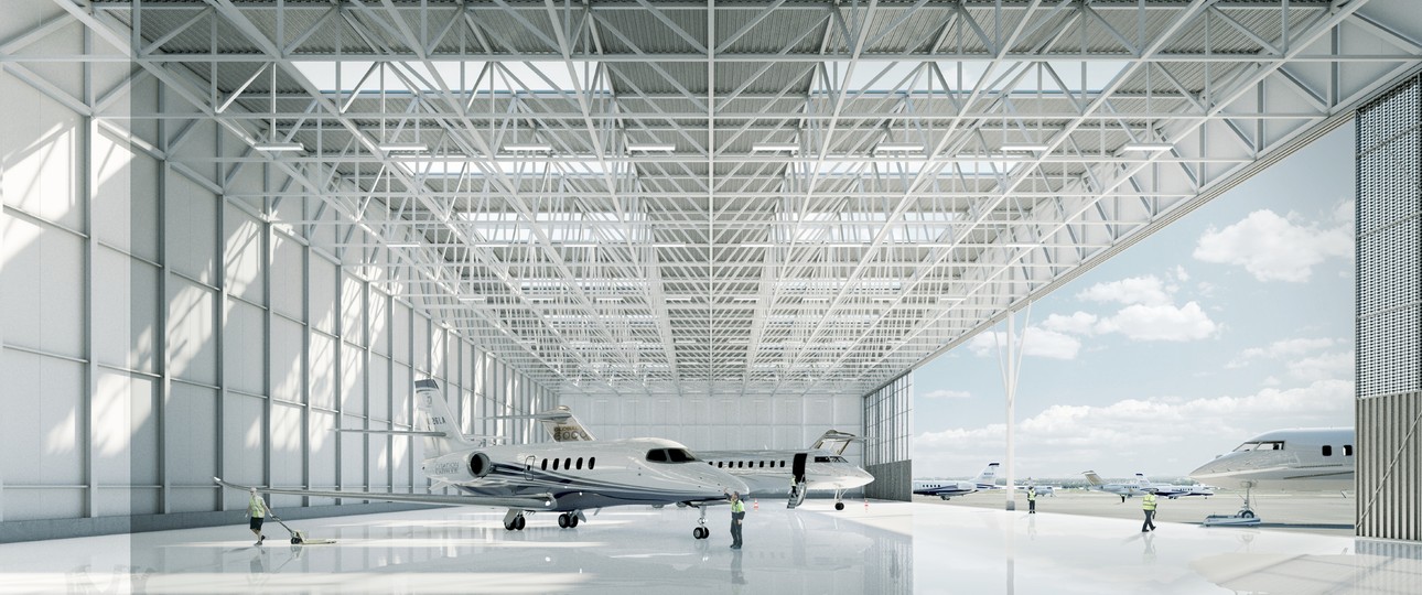 Visualisierung des künftigen Businessjet-Hangars in Dübendorf: Wird er nie gebaut?