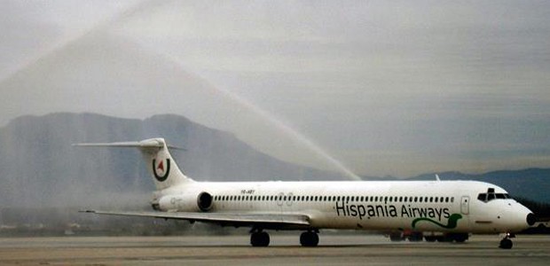 Taufe der MD83 in den Farben von Hispania: Fliegt nicht mehr.
