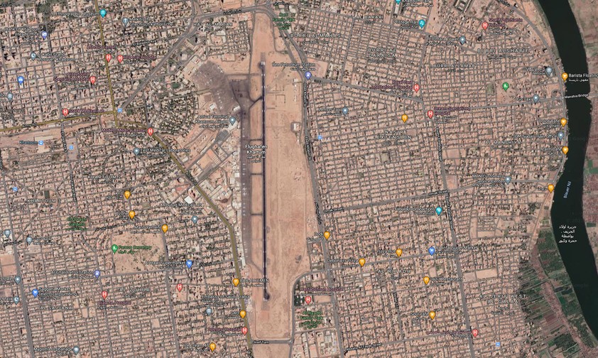 Der Fughafen von Khartoum: Rund herum sind Häuser, es bleibt kaum Platz zum Ausbau.