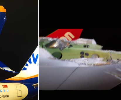 Die beiden Flugzeuge: Die Sun-Express-Maschine fliegt bereits wieder.