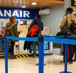 Check-in-Schalter von Ryanair: Bald Vergangenheit.