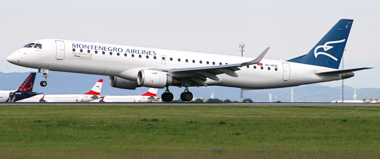Embraer E195 von Montenegro Airlines: Der Staat kauft zwei der Jets für die neue To Montenegro.