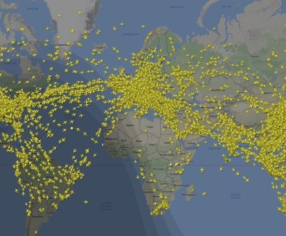 Weltweite Flüge: Flightradar und andere Flugverfolgungsdienste stellen sie dar.
