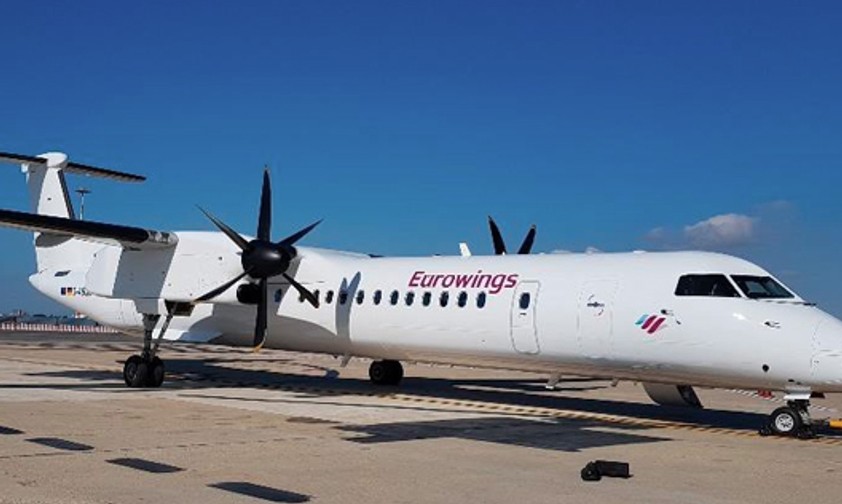 Nach der Air-Berlin-Insolvenz geht das Tochter-Unternehmen Luftfahrtgesellschaft Walter LGW an die Lufthansa Gruppe. <a href="https://www.aerotelegraph.com/eu-kommission-genehmigt-verkauf-von-lgw-lufthansa" target="_blank" rel="noopener">Die EU gab im Dezember grünes Licht.</a> Sie geht in Eurowings auf. Im Bild: Eine Dash 8Q-400 von LGW <a href="https://www.aerotelegraph.com/eurowings-kann-jetzt-auch-turboprop" target="_blank" rel="noopener">im unvollständigen Eurowings-Design</a>.
