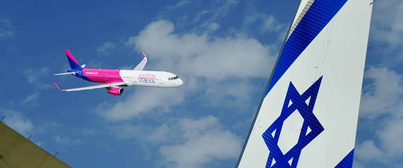 Flugzeug von Wizz Air und Heck von El-Al-Jet (Montage): Die eine Fluglinie sieht in der anderen eine Gefahr. 