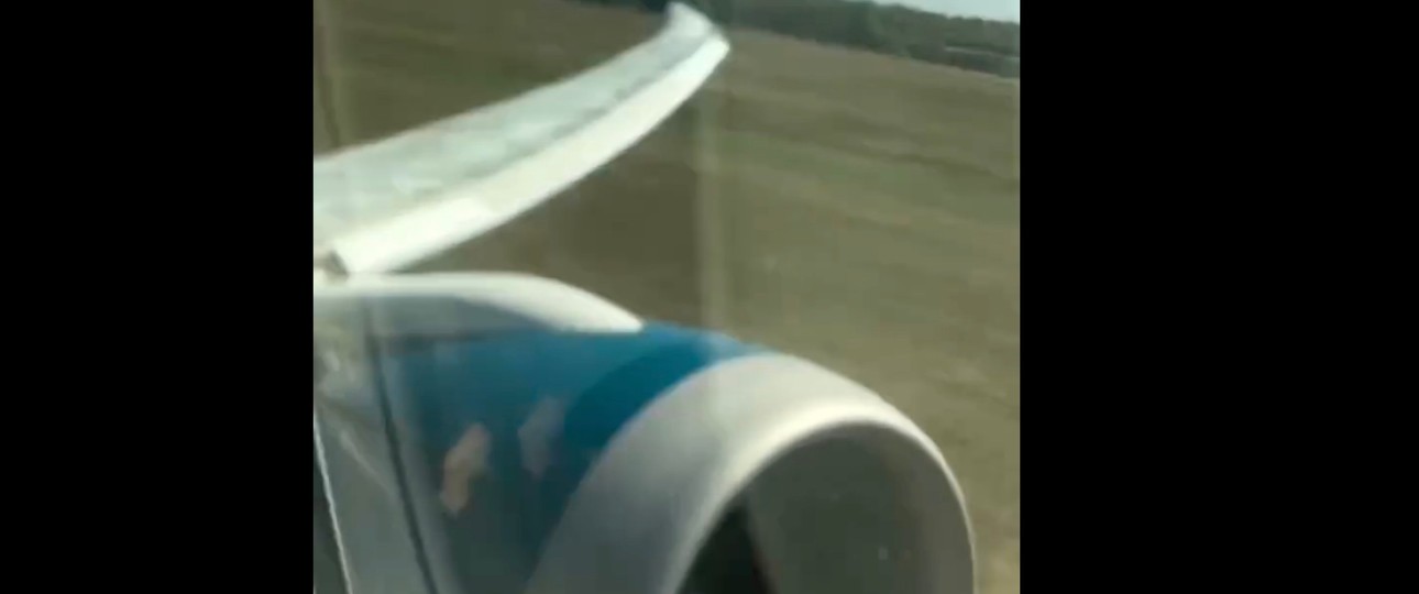Der Start der Boeing 787 von Vietnam Airlines aus Passagiersicht: Deutlich über das Pistenende in München hinaus.