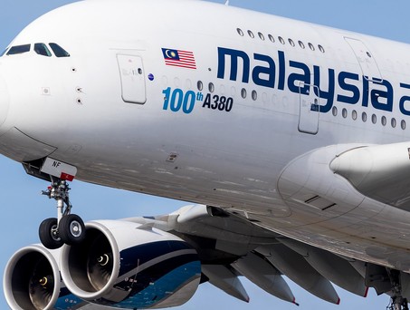 Der Airbus A380 mit der Seriennummer 144, noch in den Farben von Malaysia Airlines. Nun als 2-JAYN unterwegs.