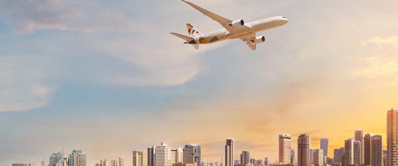 Werbemotiv von Etihad für Israel: Erster Flug nach Tel Aviv.