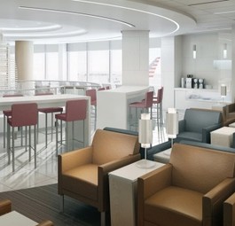 So soll es in den renovierten Lounges von American Airlines künftig aussehen.