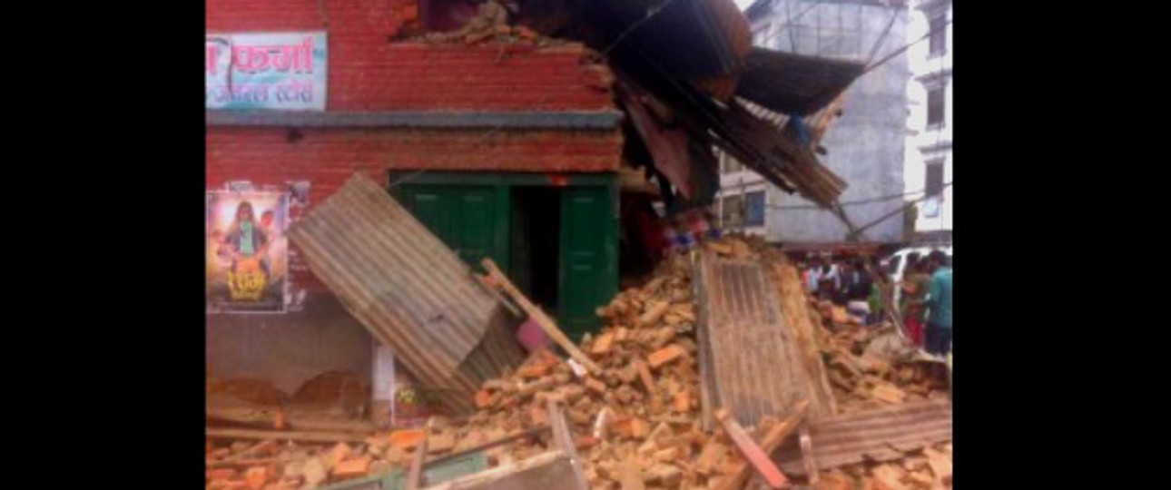 Zerstörtes Gebäude in Kathmandu: Schwere Schäden.