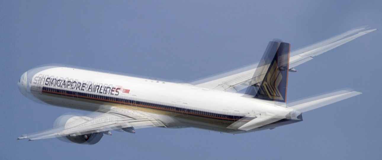 Boeing 777 von Singapore Airlines (bearbeitet): Heftigsten G-Kräften ausgesetzt.