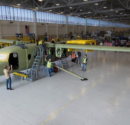 Flügel und Rumpf der ersten Cessna 408 Sky Courier wurden in Wichitia zusammengebaut.