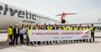 Das Team von Helvetic Airways sagt Adieu.