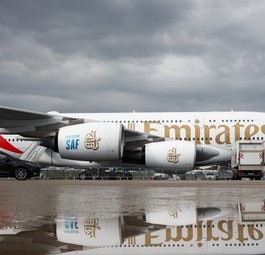 Airbus A380 von Emirates auf der ILA Berlin 2024: Die Golf-Airline will nach Berlin.