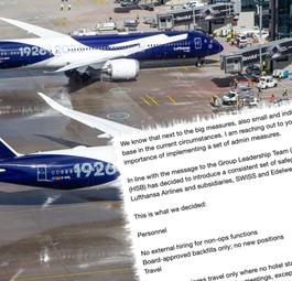 Jubiläumsflieger von Lufthansa, Mail des Vorstands (Faksimile): Die Gruppe spart kräftig