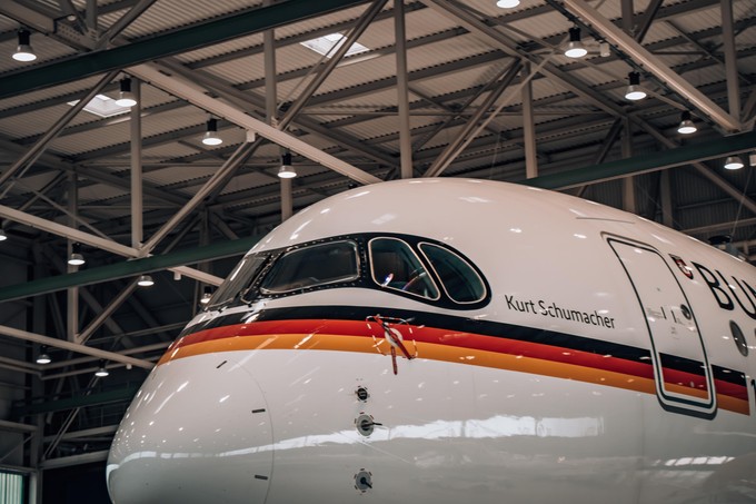 Der Airbus A350 ist der größte Flieger in der Flotte der Flugbereitschaft.