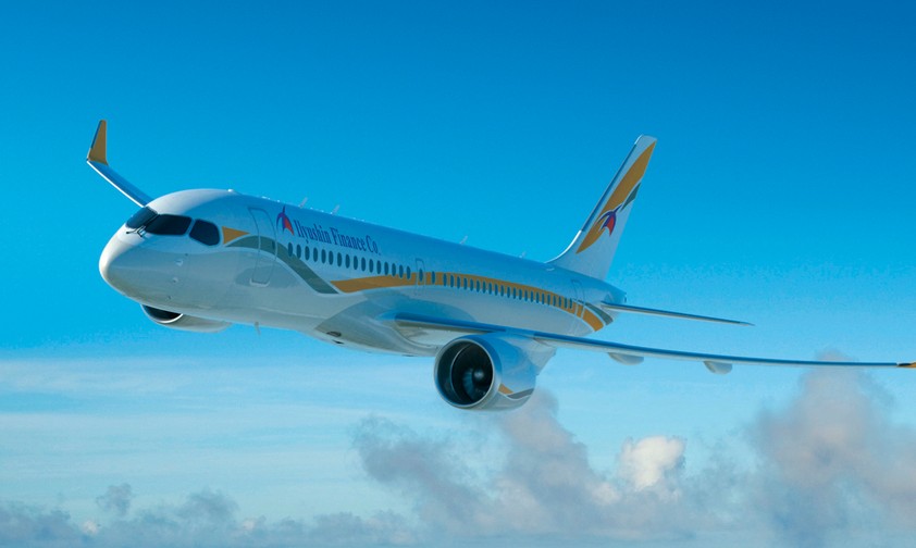 Airbus A220 in den Farben von Ilyushin Finance: Die Leasingfirma wird die Jets nicht erhalten.