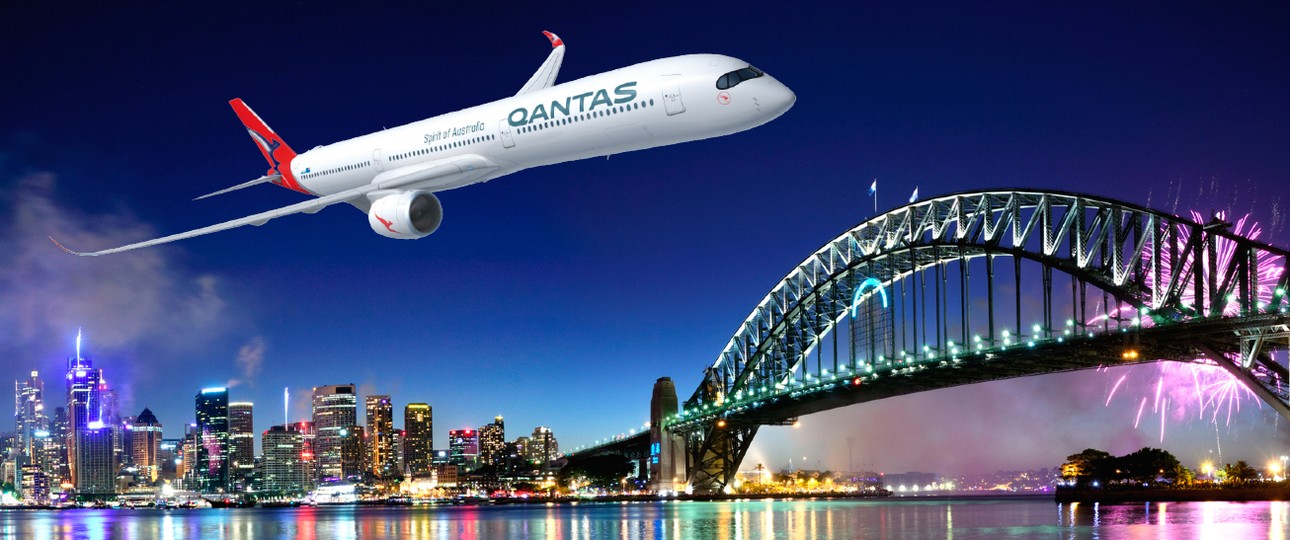 Airbus A350-1000 von Qantas über Sydney: Ab 2024 geplant.