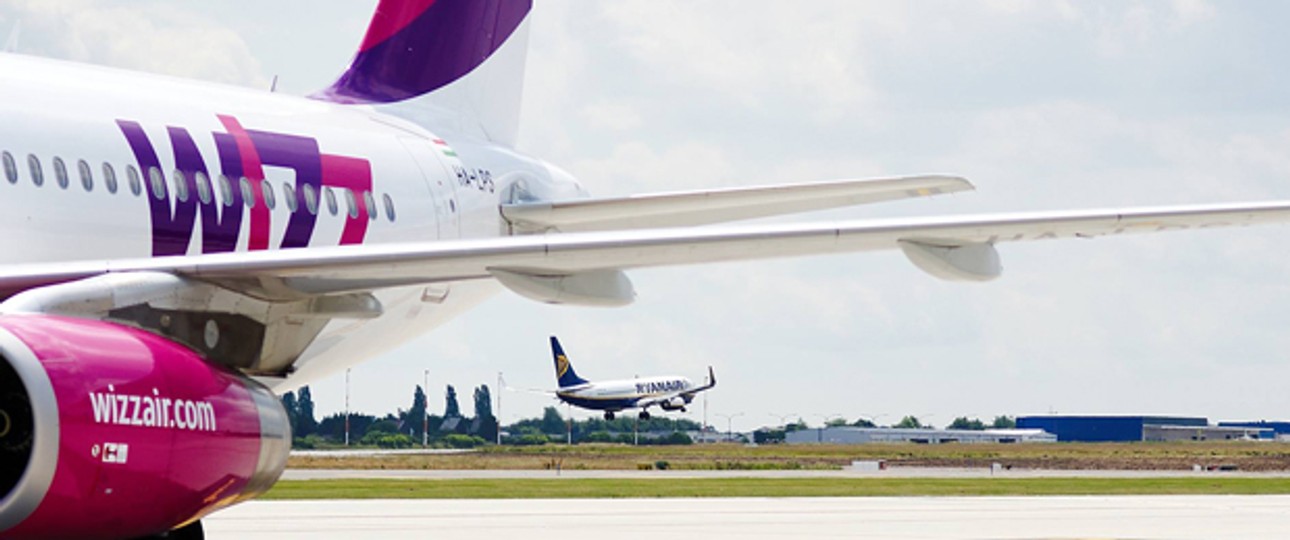 Flieger von Wizz Air und Ryanair in Charleroi: Unzufrieden mit der Regierung.