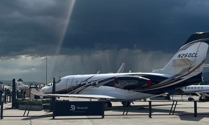 Eine Cessna Citation Latitude auf der Ebace 2023: In diesem Jahr werden weniger Flugzeuge gezeigt.
