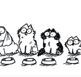 Simons Cat (2.v.l.) und einige Freunde: Die Katze ist einer der Stars im Kanal Paws and Relax.