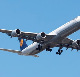 Die D-AIHW bei der Landung in Washington - auf einem ihrer letzten Flüge.