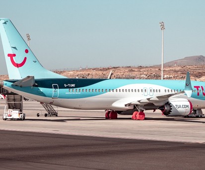 This Tui Boeing 737 Max registered as G-TUMF took off from Tenerife.