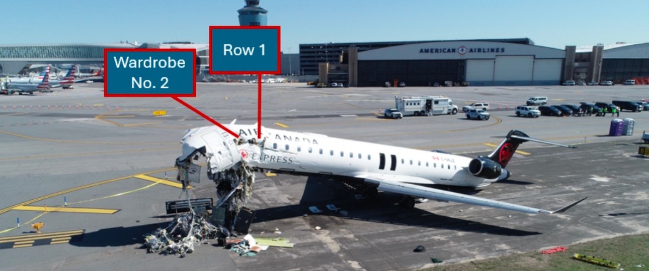 Die zerstörte Bombardier CRJ 900 von Air Canada: Unglückliche Verkettung von diversen Umständen.
