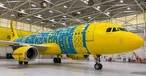 Spirit Airlines Airbus A320: Das Flugzeug wird das Design den ganzen Winter tragen. 