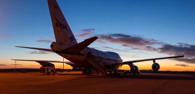 Die kurze Boeing 747 ist in Palmdale im US-Bundesstaat Kalifornien stationiert.