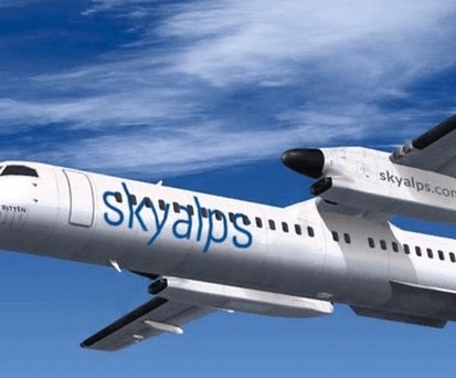 Dash 8 in den Farben von Sky Alps: Hilfe aus Malta.