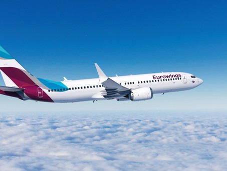 Visualisierung einer Boeing 737 Max 8 von Eurowings: Hier noch ohne Kennzeichen zu sehen.