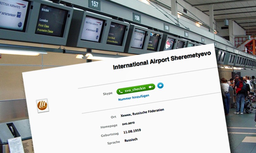 Nicht nur mit Freunden, auch mit Flughafen-Mitarbeitern kann man sich nun bei Skype unterhalten.