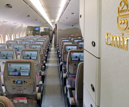 Emirates-Kabine: In einem Flieger wurde es ungemütlich.