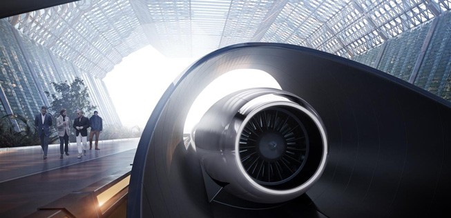 So soll ein Bahnhof des Hyperloop aussehen.