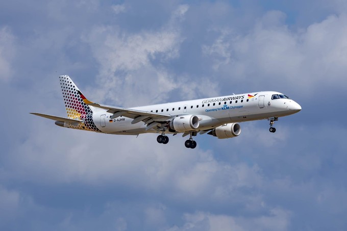 Die D-AJHW in der Luft: Jets der älteren Generation haben auch Vorteile.