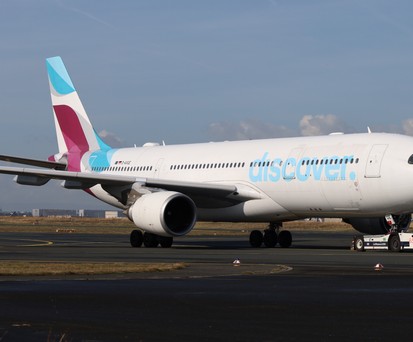 Die D-AXGE: Startet das Kapitel Airbus A330-200 bei Discover und beendet es nun auch.