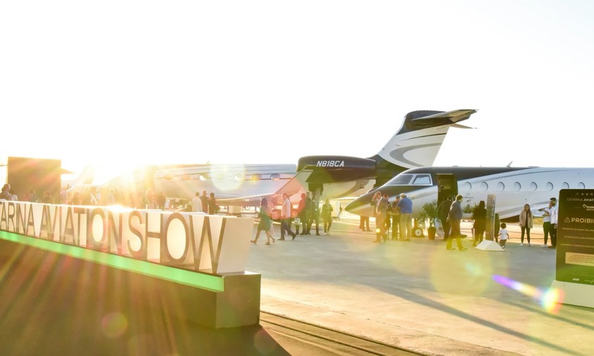 Catarina Aviation Show im vergangen Jahr: Im Hintergrund steht eine Gulfstream G500.