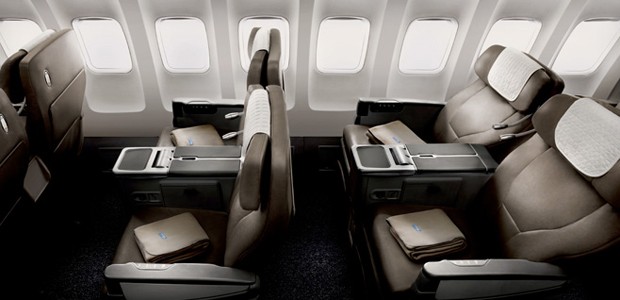 Die Premium Economy des British-Ablegers Open Skies: niemand sonst bietet so viel Platz.