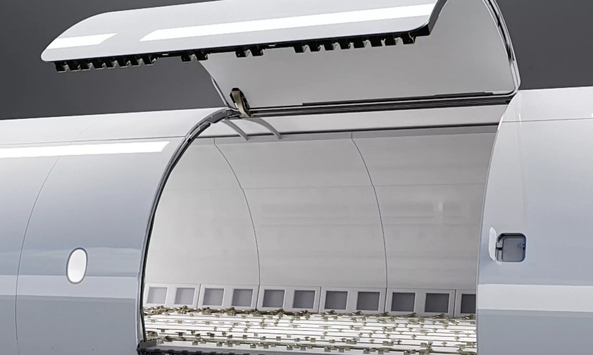 Frachttor des Airbus A350 F (Computerbild): Riesige ladeluke.