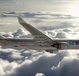 Airbus von Air Transat: Fliegt mit grünem Zertifikat.