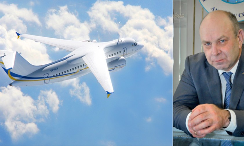 An-158 und Antonov-Chef Oleksandr Donets: «Derzeit ist das Antonov-Werk in der Lage, 10 bis 15 Flugzeuge pro Jahr zu produzieren.».