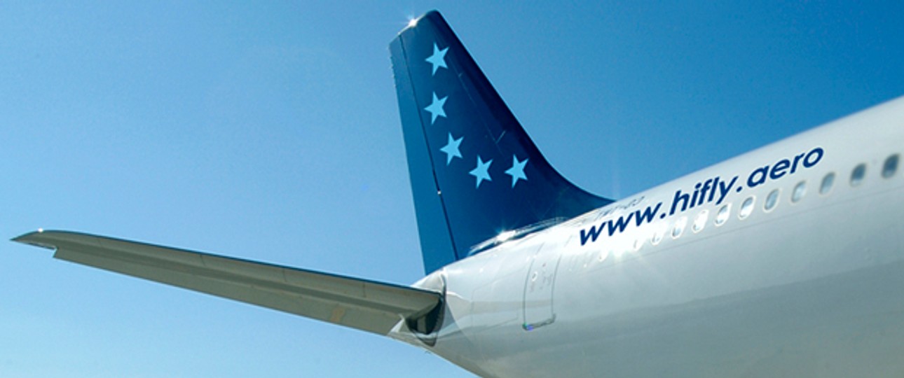Heckflosse einer Maschine von Hi Fly: Bald nach JFK?