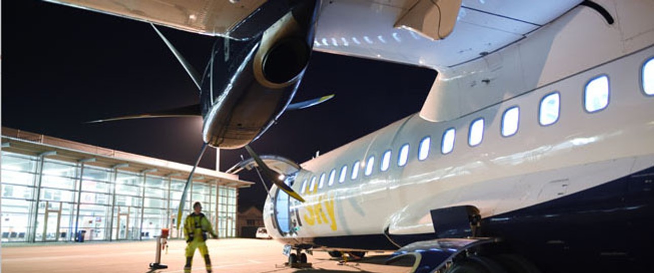 Intersky-Flieger am Flughafen Friedrichshafen: Ein Bild der Vergangenheit.