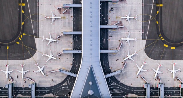  Der Istanbul Airport aus der Luft: Der Flughafen ist zum ersten Mal der am besten vernetzte der Welt.