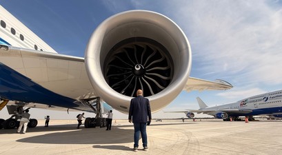 Blick ins Triebwerk der Boeing 777X: Ein Blickfang.