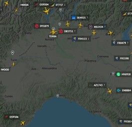 Luftraum über der Lombardei, dem Piemont und Ligurien: Am Samstagabaned ging nichts mehr.