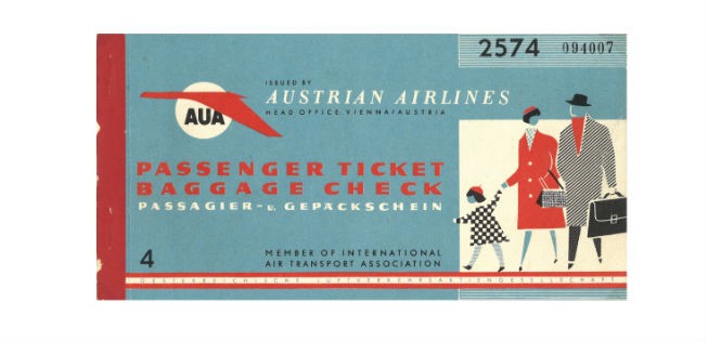 Deutlich hübscher als heute: Die Tickets von 1960 waren ziemlich bunt.