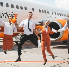 Crew von Sky Up: Bald unterwegs nach Wien und Berlin.